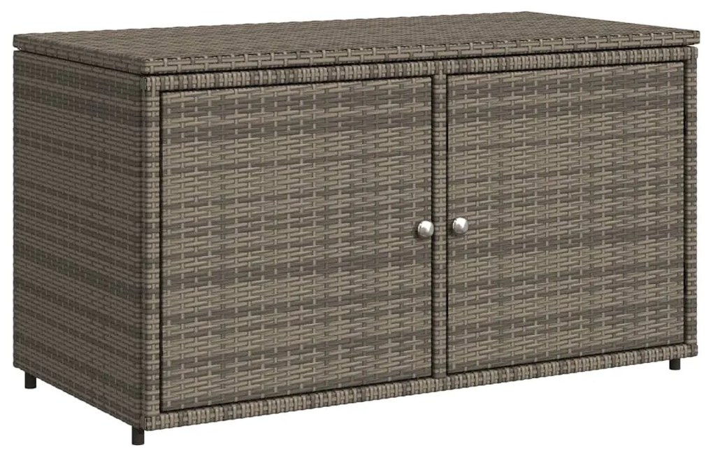 Szürke polyrattan kerti tárolószekrény 110 x 55 x 60,5 cm