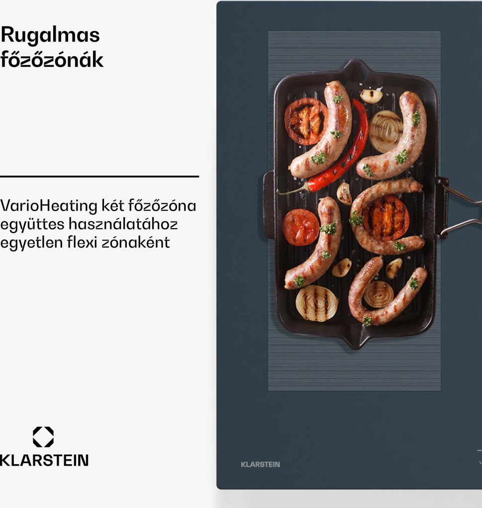 Klarstein Delicatessa 90 Full Flex beépített indukciós főzőlap, 7500 W, Flexi zóna, Booster, Indukció