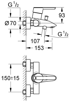 GROHE 32269000 - FEEL DN 15 kádcsaptelep, fényes króm