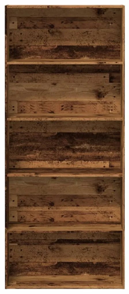 antik fa színű szerelt fa könyvszekrény 80 x 30 x 189 cm