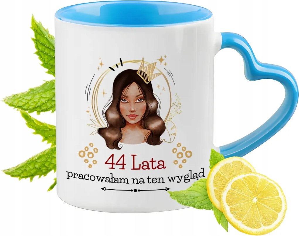 Születésnap 44 44-es 44-es Kék Bögre Szív Alakú Füllel Ajándék