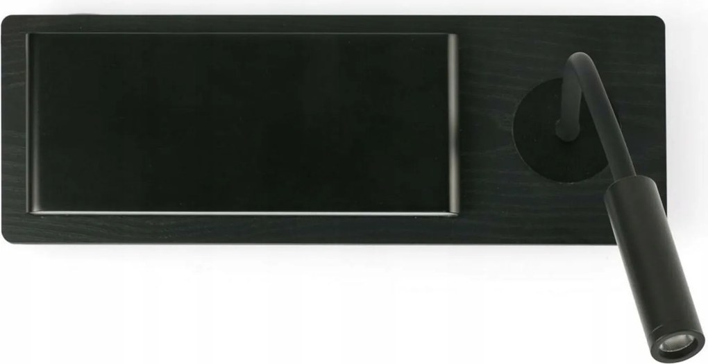 Faro Mood fali lámpa olvasólámpával, fekete, fa, Led