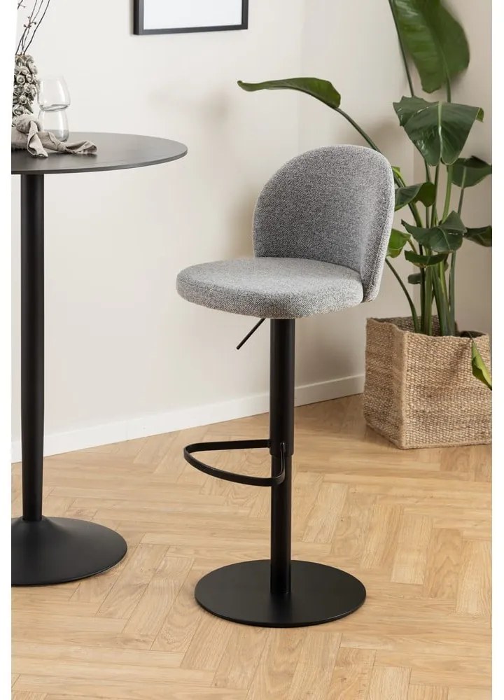 Fekete-szürke állítható magasságú bárszék (ülésmagasság 55 cm) Patricia – Actona