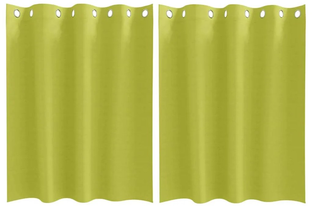 Függönyök függönyökkel 2 pcs Alma zöld Poliészter