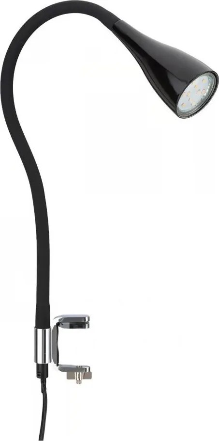 Csipeszes lámpa 1xGU10/3W/230V fekete