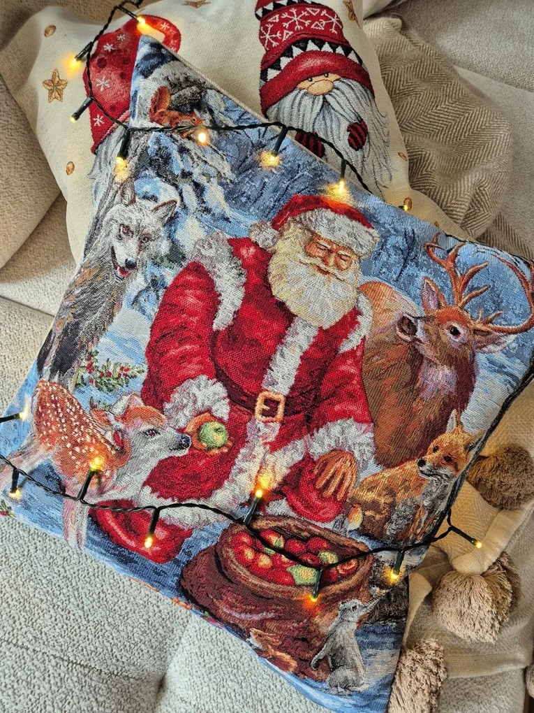 Párnahuzat Mikulással és állatokkal F203