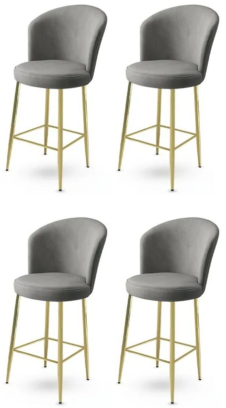 Alte Grey and Gold bárszék szett, 4 db, 4 db