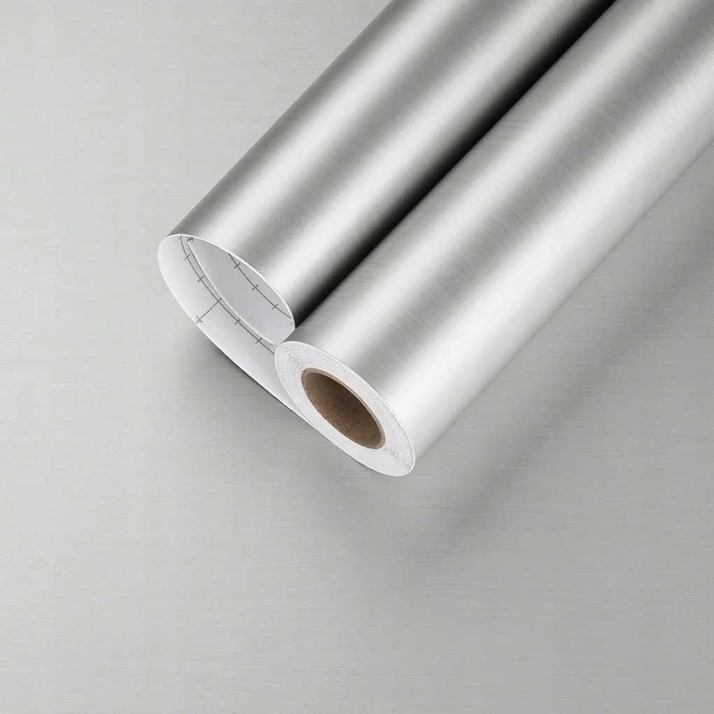 Öntapadós tapéta bútor furnér szálcsiszolt alumínium 40x300cm