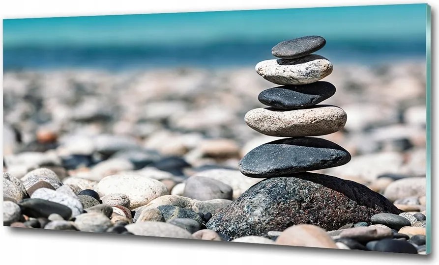 Fotó üvegkép Virágok a tengerparton 125x50