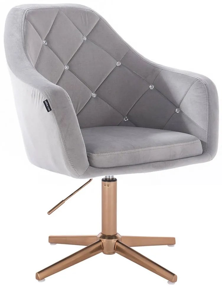 HR830CROSS Acél Modern Velúr Szék Arany lábbal