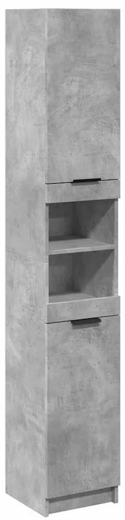 betonszürke szerelt fa fürdőszobaszekrény 32x34x188,5 cm