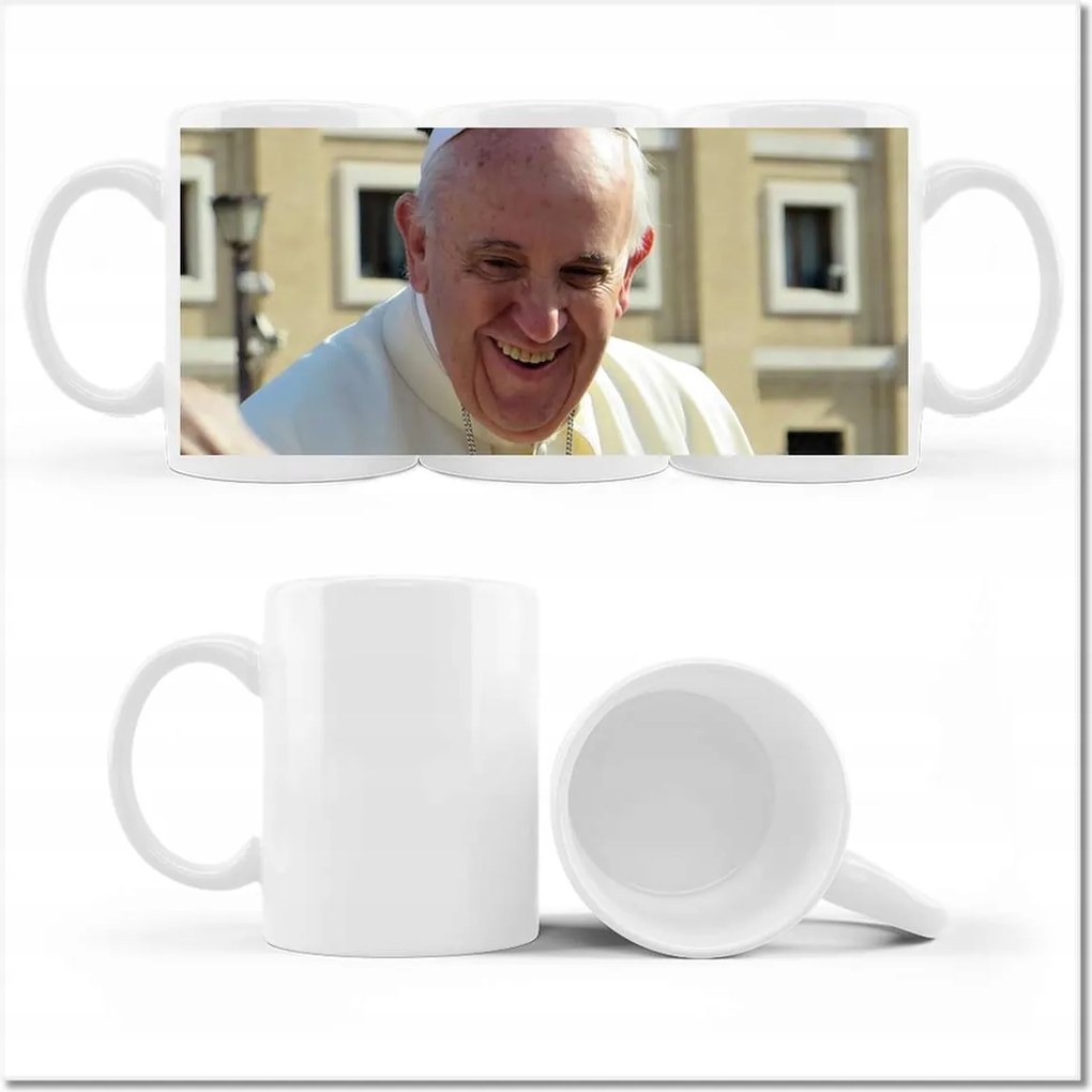 Fotós bögre Ferenc pápa portré
