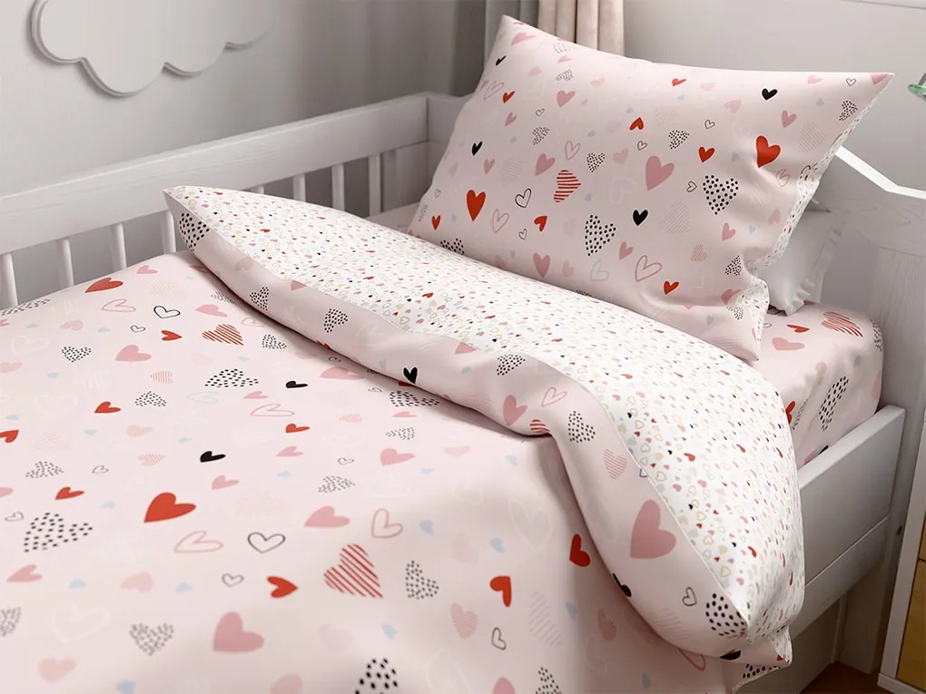 LOVITA babaágynemű-készlet lepedővel, rózsaszín