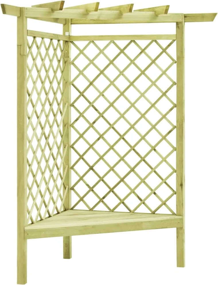 vidaXL impregnált fenyőfa kerti sarokpergola 130 x 130 x 197 cm