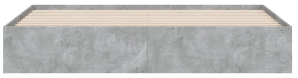 betonszürke szerelt fa ágykeret fiókokkal 180 x 200 cm