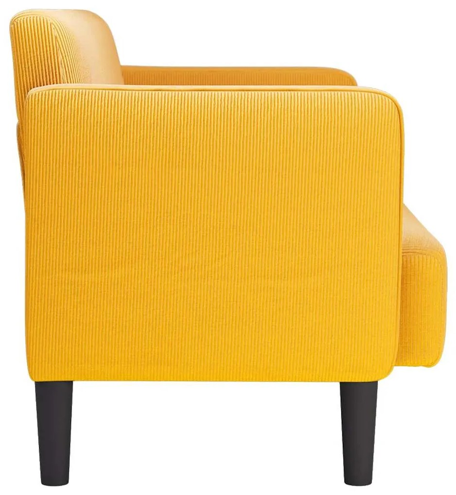 világossárga kordbársony szövet loveseat kanapé 109 cm