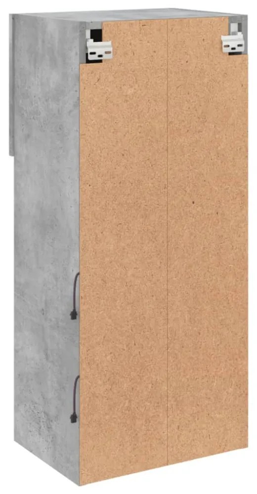 betonszürke TV-szekrény LED lámpákkal 40,5x30x90 cm