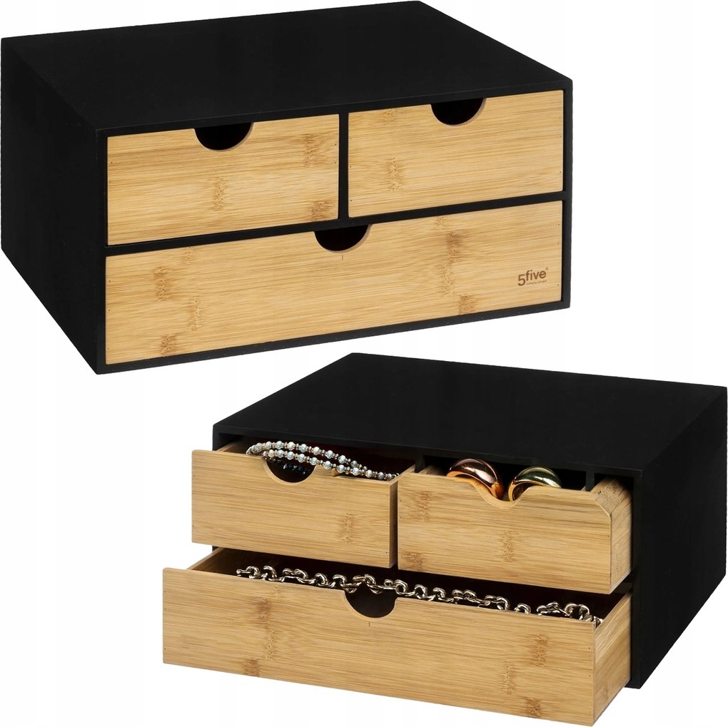 Kozmetikai Rendszerező Ékszerdoboz Tároló Doboz Fekete