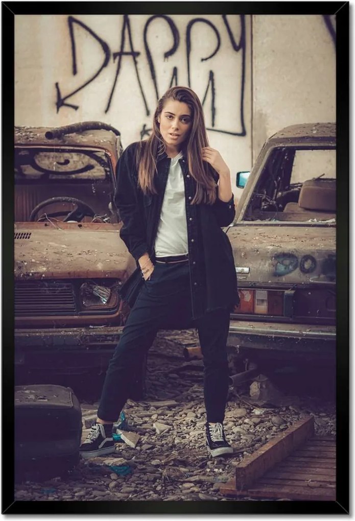 Poszterek keretben 40x60 Matuka Régi autók Csaj