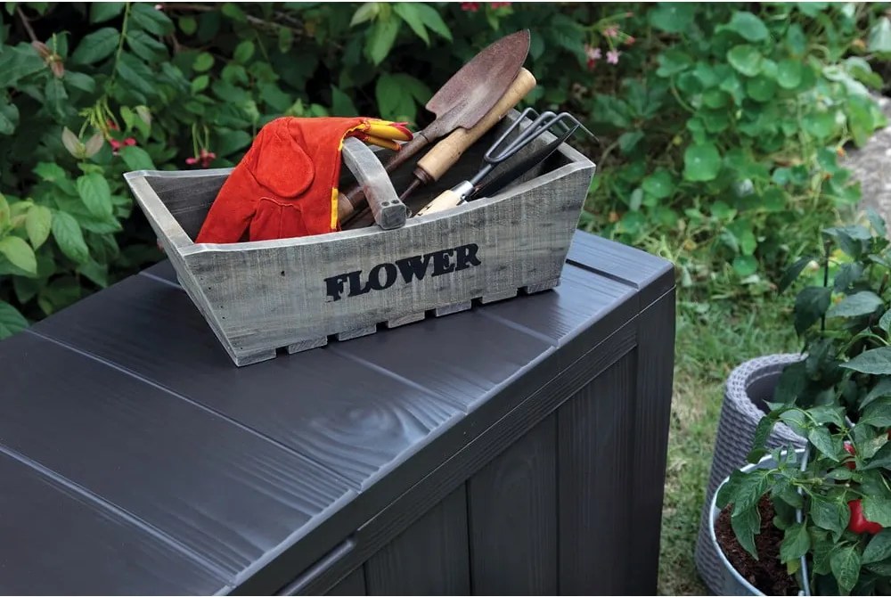 Sötétszürke kerti tárolódoboz Sherwood – Keter