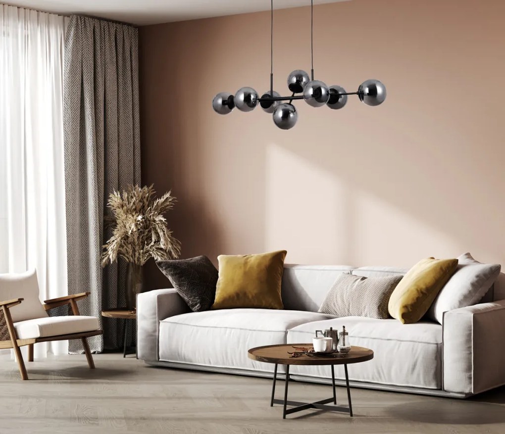 Csillár Fekete Molite ITALUX-PND-1098-8-BL