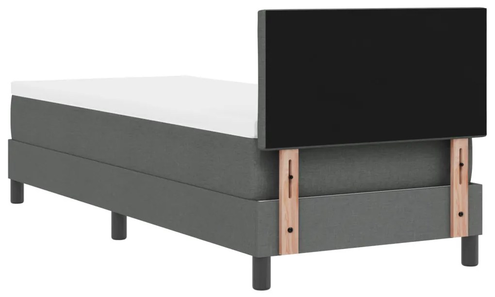 Boxspring Ágy Matraccal &amp; LED Sötét Szürke 80x200 cm Szövet
