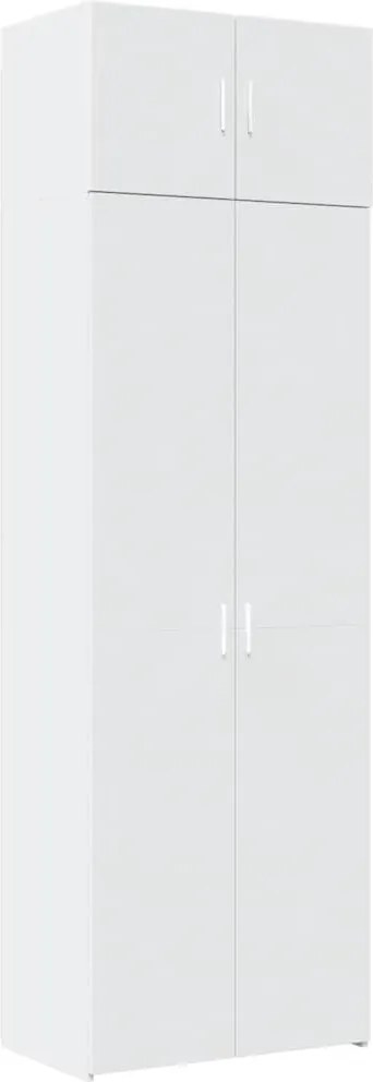 vidaXL fehér szerelt fa tárolószekrény 70 x 42,5 x 225 cm
