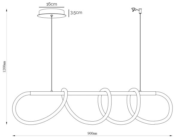 ONLI - LED Csillár zsinóron AMANDA LED/40W/230V 4500K matt króm