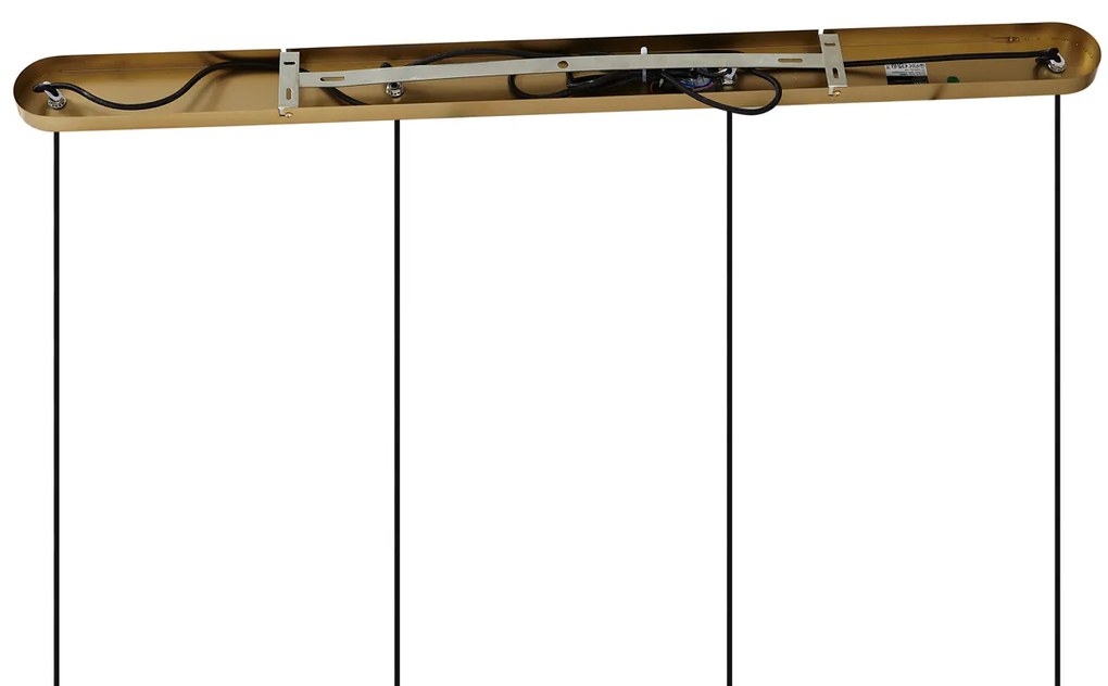 Bronz függőlámpa füstszínű borostyán és zöld üveggel, négyszögletes, 4-lámpás - Bao