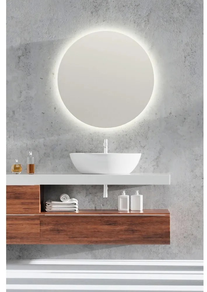 Fali tükör világítással ø 60 cm Luna – Mirrors and More