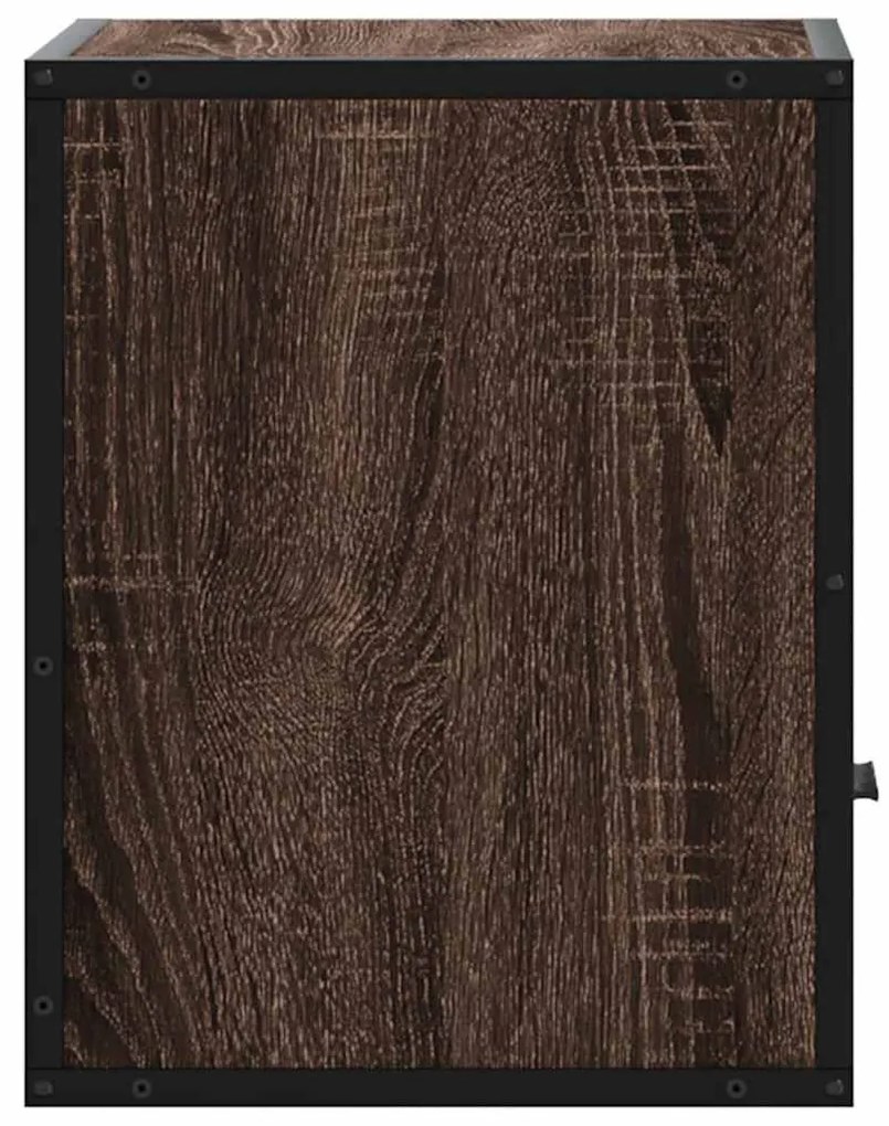 barna tölgy színű falra szerelhető éjjeliszekrény 40x31x39,5cm