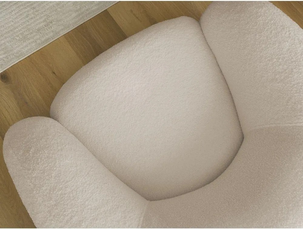 Bézs forgó buklé fotel Elina – Bobochic Paris