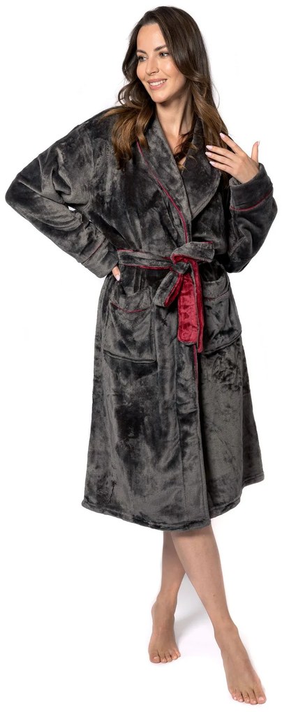 Fürdőköpeny Roger Women Grey Red XL