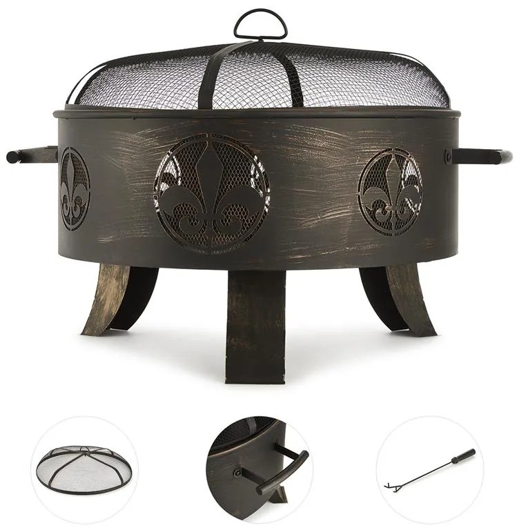 Blumfeldt Versailles, tűzrakóhely, tűzrakó tál, Ø60 cm, acél, fekete