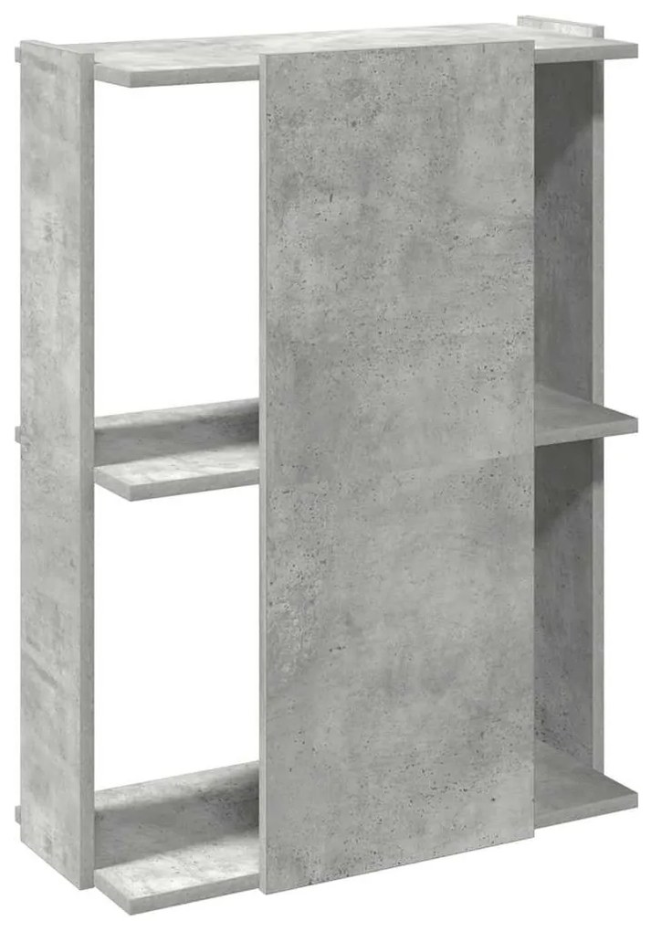 3 szintes betonszürke szerelt fa könyvespolc 60x30x80 cm