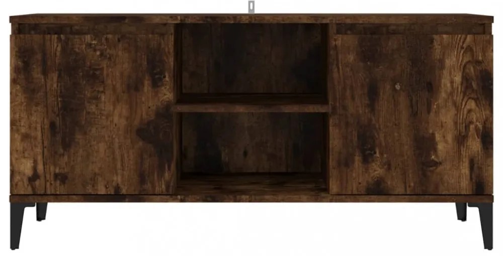füstös tölgy színű TV-szekrény fémlábakkal 103,5 x 35 x 50 cm