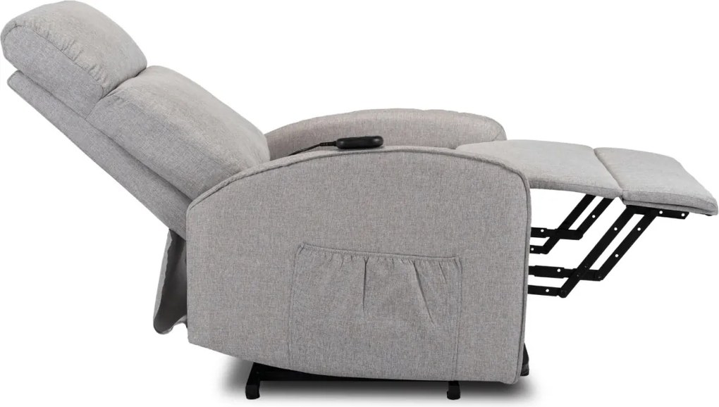 Elektromos relax fotel felállást segítő funkcióval szürke – COLTON