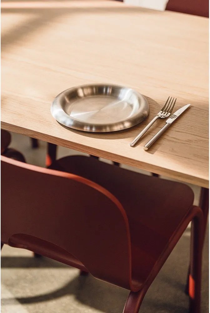 Étkezőasztal tölgyfa dekoros asztallappal 80x140 cm Meko – noo.ma