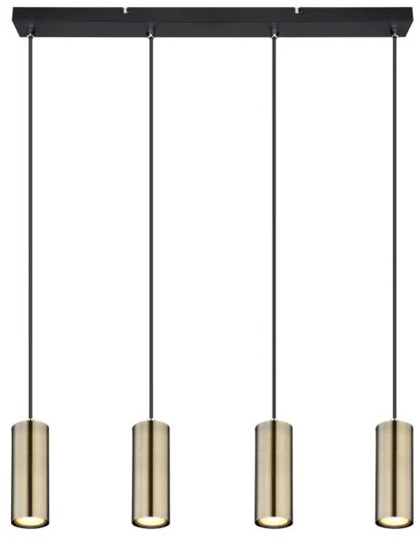 Globo 57911-4HM - ROBBY 4xGU10/35W/230V fekete/messing csillár