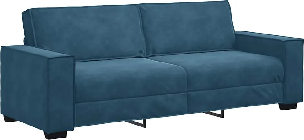 vidaXL 3 személyes kék bársony kanapé 220x78x84 cm