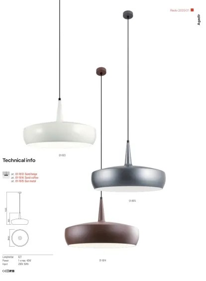 Redo 01-1615 - Csillár zsinóron AGADIR 1xE27/42W/230V