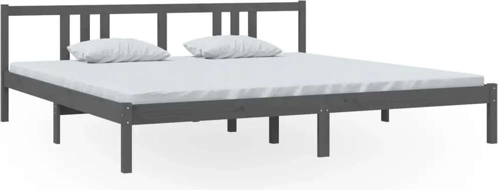 vidaXL szürke tömör fa ágykeret 200 x 200 cm