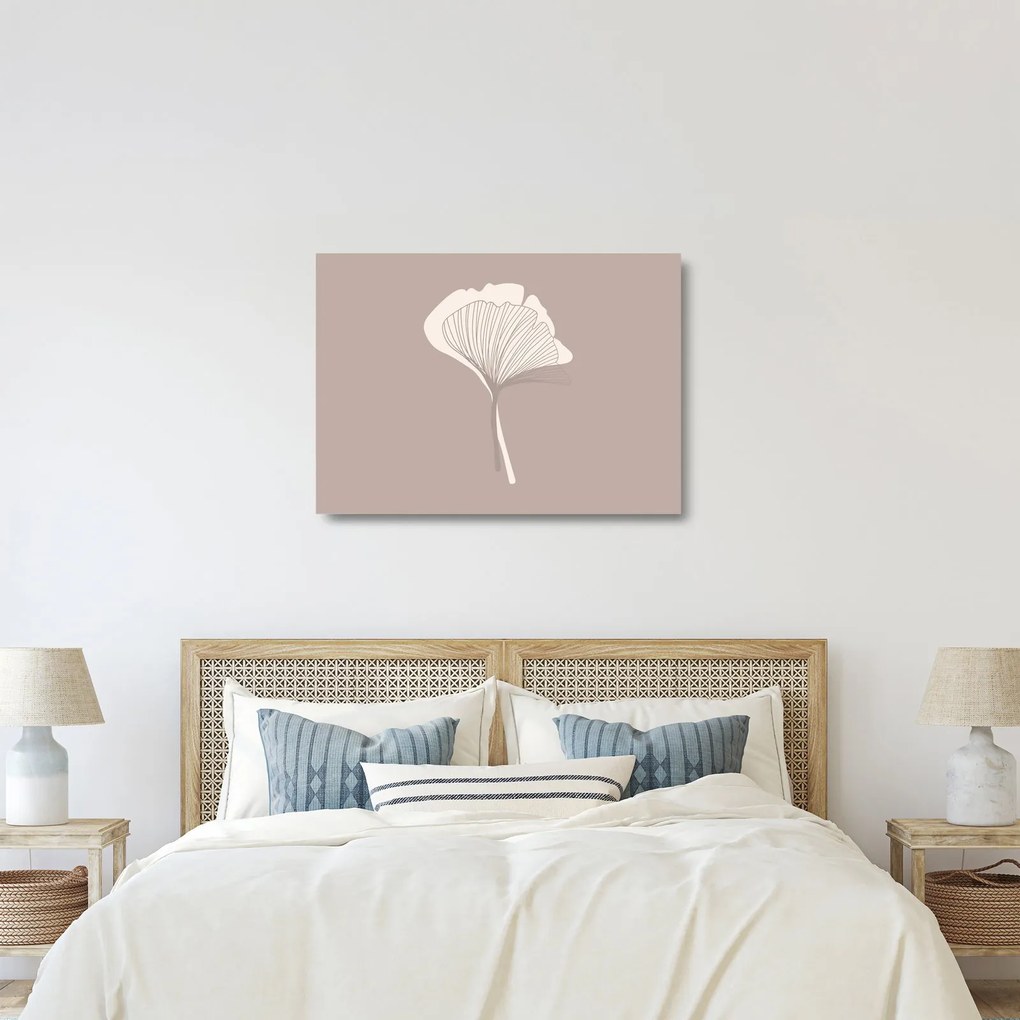 Üveg kép - Bézs színű levelek N⁰3 (70x50 cm)