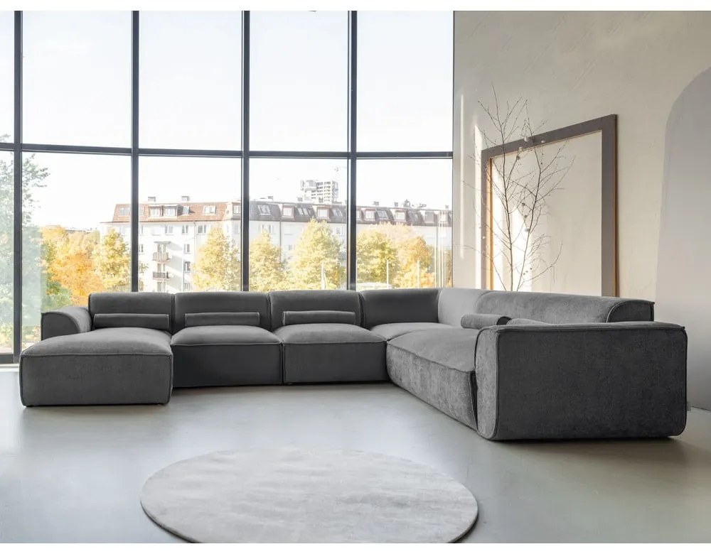 Szürke sarokkanapé (jobb oldali) Flex Felix – Miuform