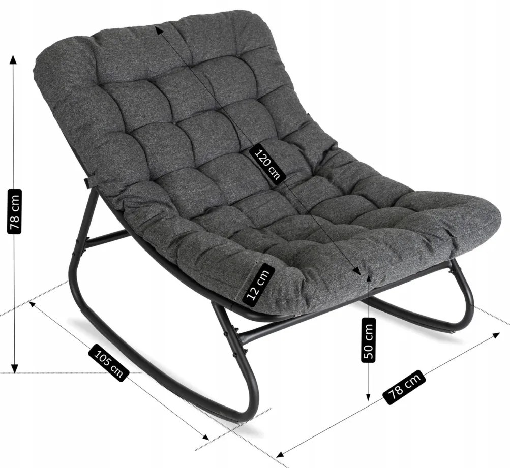 Hintafotel Szürke Párnával. AURORA