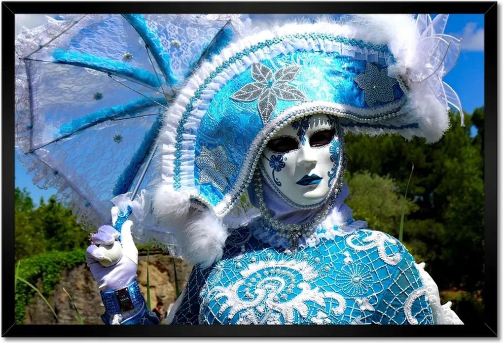 Poszterek keretben 60x40 Kék maszk Farsang