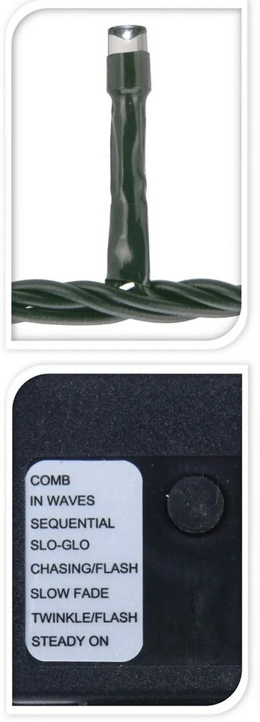 Twinkle karácsonyi fényfüzér, fehér, 400 LED-es, 8 m