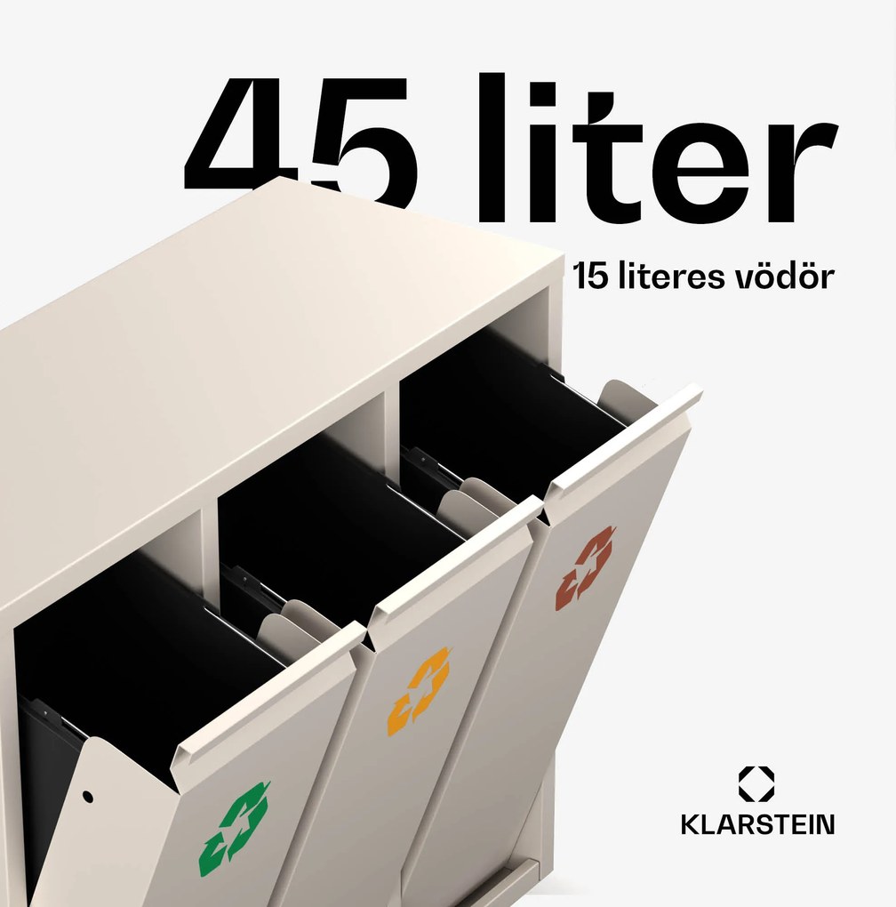 Klarstein Ordnungshüter 3, 45 liter, 3 kosár, szagmentes, egyszerű töltés