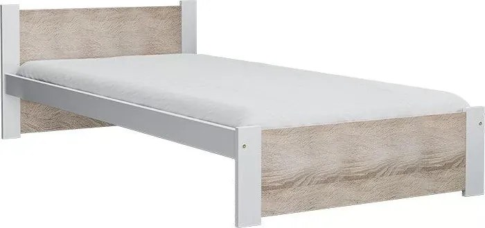 Ágy IKAROS 80 x 200 cm, fehér/sonoma tölgy Ágyrács: Lamellás ágyrács, Matrac: Sommera 18 cm matrac