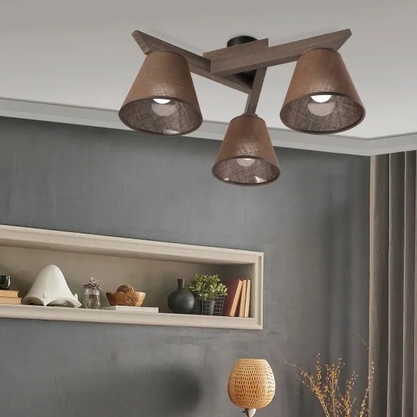 Brilagi - LED mennyezeti lámpa ANTHONY 3xE14/40W/230V dióbarna